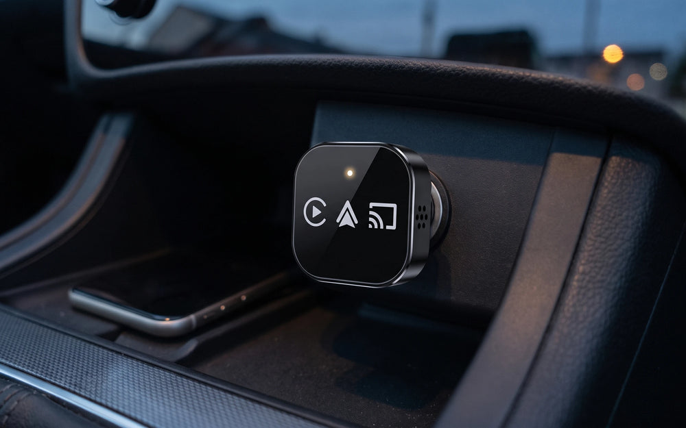 Adapter seated in the centre console USB port