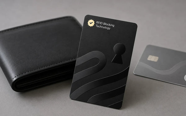 Close view of the Guardality card beside a contactless symbol on a payment card