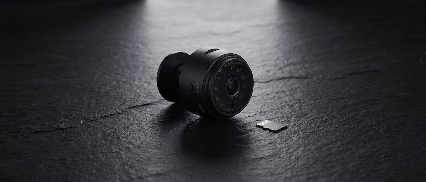SpyFocus mini camera on its magnetic stand
