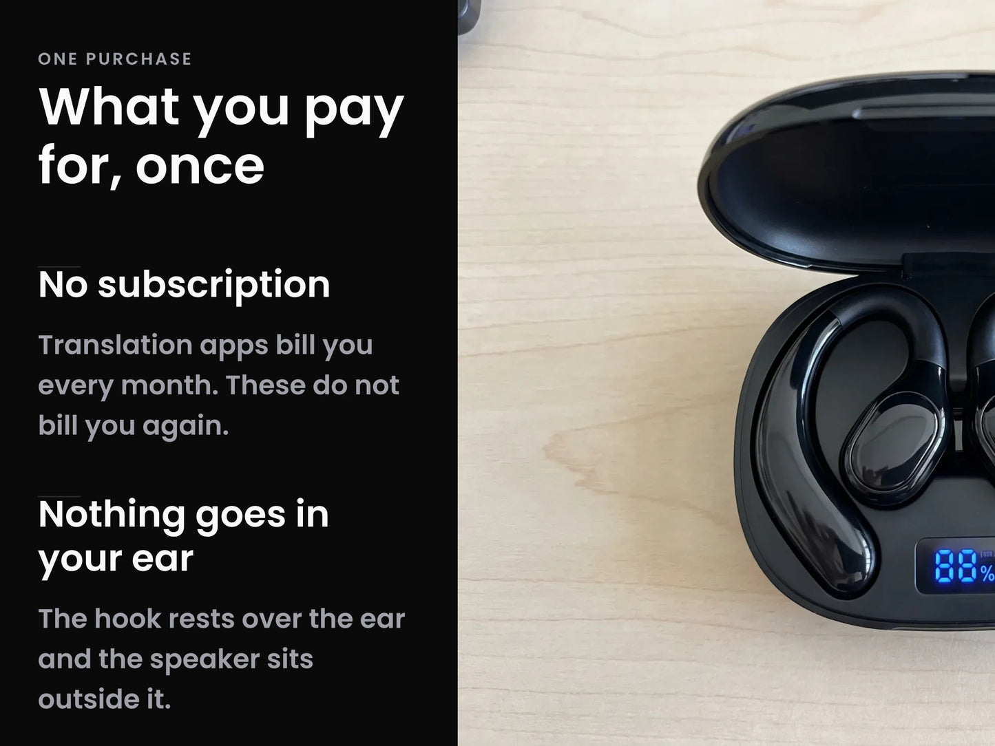 What you pay for, once — no subscription